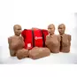 4 Prestan Professional Adult Female CPR Feedback Manikins with Brown Skin and Red Cross Carrying Case.