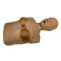Prestan Female Manikin Accessory on a Prestan Adult CPR Manikin with Brown Skin.