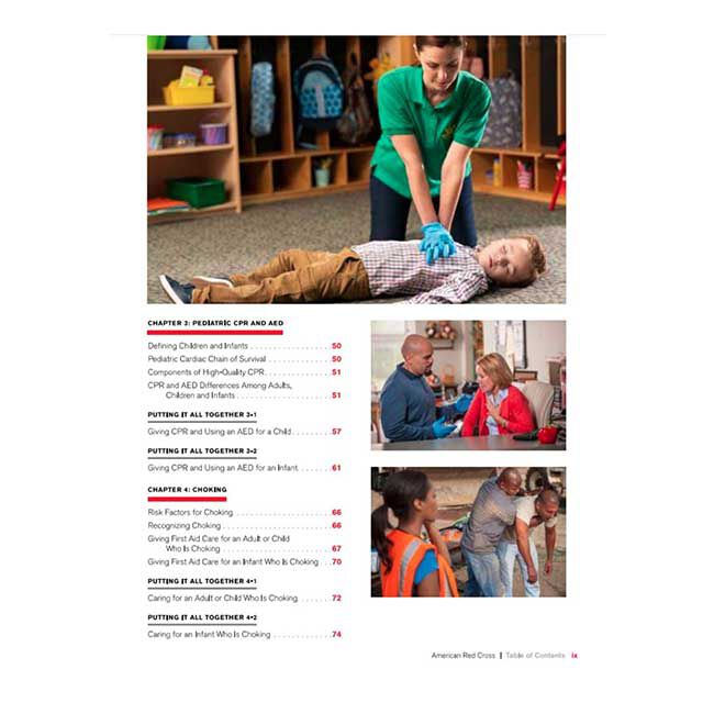 First Aid/CPR/AED Participant's Manual Table of Contents for Chapter 3: Pediatric CPR and AED and Chapter 4: Choking.