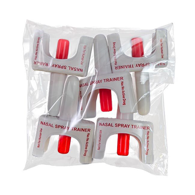 Naloxone HCL Nasal Spray Training Device (5 Pack) Wrapped.