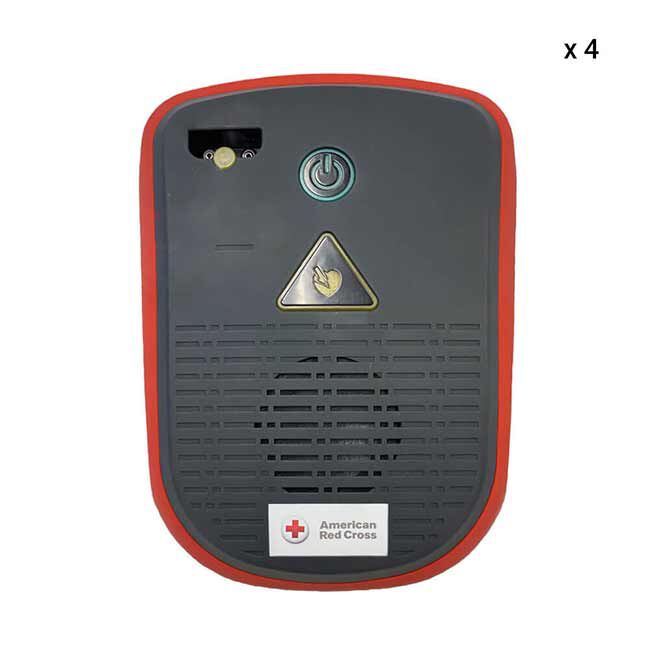 Red Cross AED Trainer with Adult and Child Gel Adhesive Pads.
