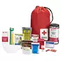Deluxe Personal Safety Emergency Pack with Bag with items including Light Stick, Poncho, Drinking Water, Warmers, Wipes, Gloves, Bandages, Survival Blanket and Whistle.