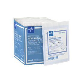 3-inch x 3-inch Woven Gauze Pads, 40 Packages of 2 Each.