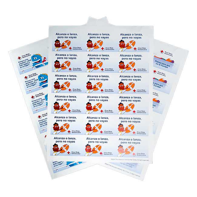 WHALE Tales swimming Sticker Spread Group of 3 Sheets, 2 of 3 Cruz Roja Americana.