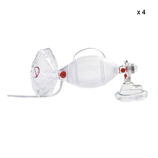 Ambu SPUR II Bag Valve Mask (BVM), Adult, Medium w/Pop-Off Valve, Manometer, 7' O2 Tubing.