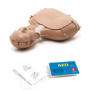 Mini Anne Manikin with Simulated Cardboard AED Trainer.