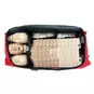 6 brown skin and 6 tan skin Prestan Ultralite Adult CPR Manikins stacked together inside a carrying case - top-down view.