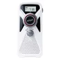 Emergency Hand Crank Weather Alert Radio with LED Flashlight - front view of the digital display with battery life and time, the volume control, and radio dial.