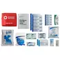 Mini Travel First Aid Kit with contents including bandages, ice pack, first aid guide and more.