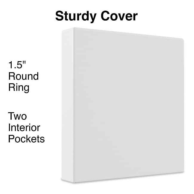 Dimension info for the 1.5 Inch Round 3-Ring Binder for American Red Cross Instructor Manuals.