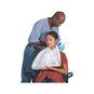A person applying a Triangular Bandage to an inured person's arm.