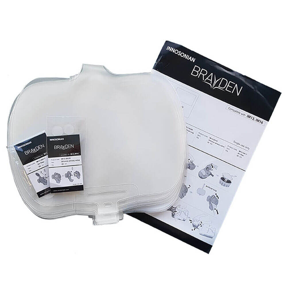 Pack of 24 Lung Bags for Brayden BigRed Adult CPR Manikin with LED Light CPR Feedback and an instruction sheet.