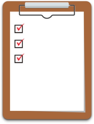 Clipboard with three checked checkboxes